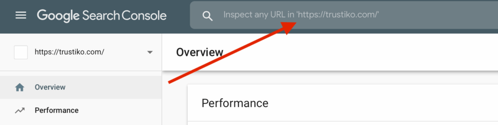 inspect URL with Google