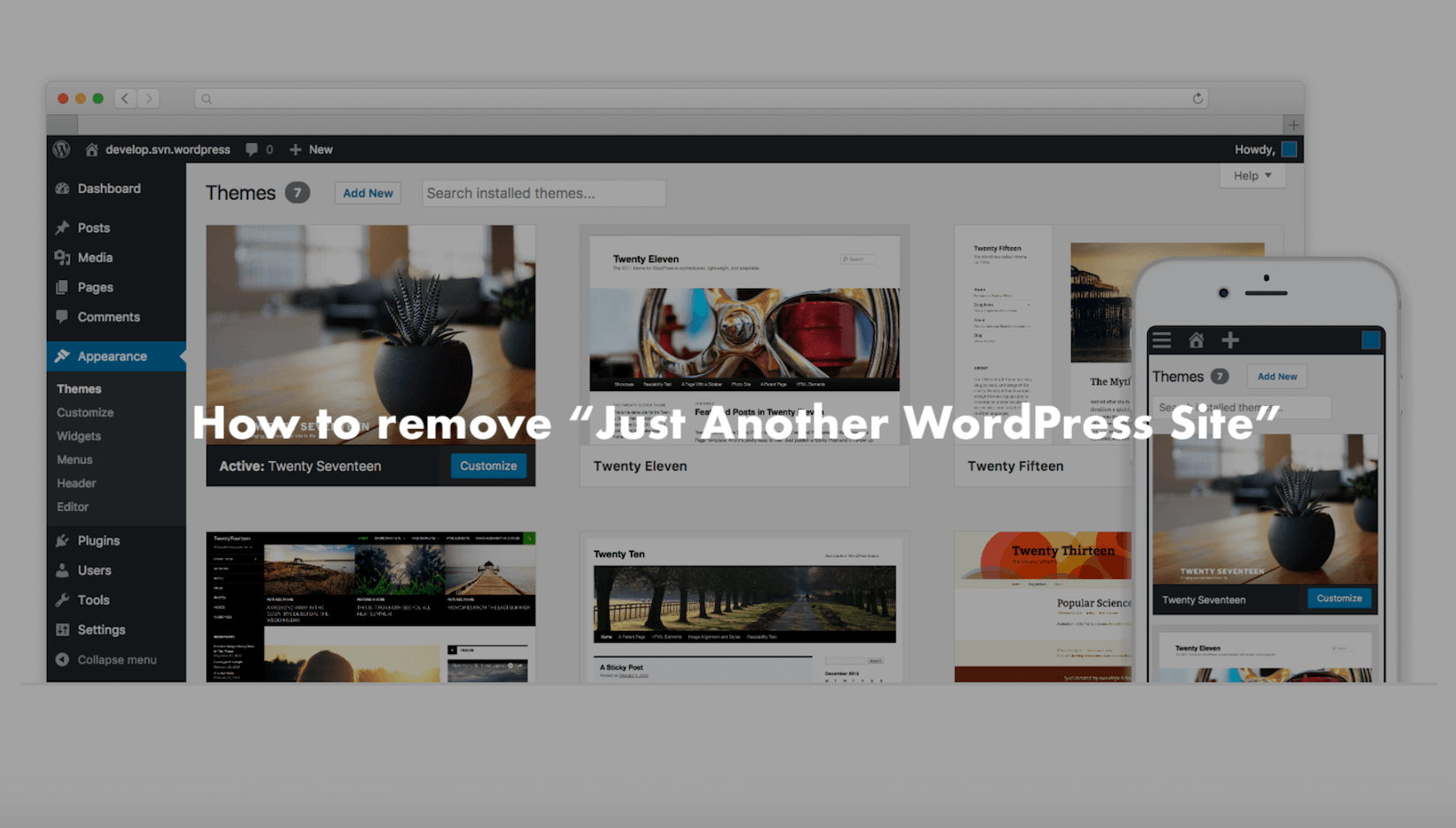 Remove “just another WordPress site”
