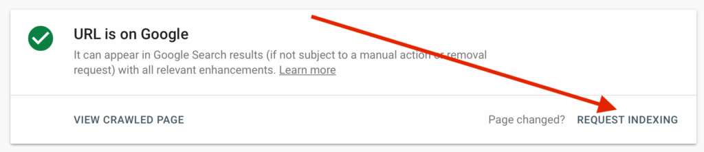 request URL indexing