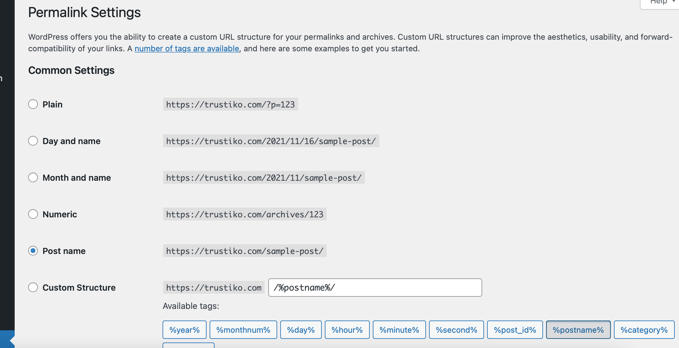 How to change permalinks in WordPress
