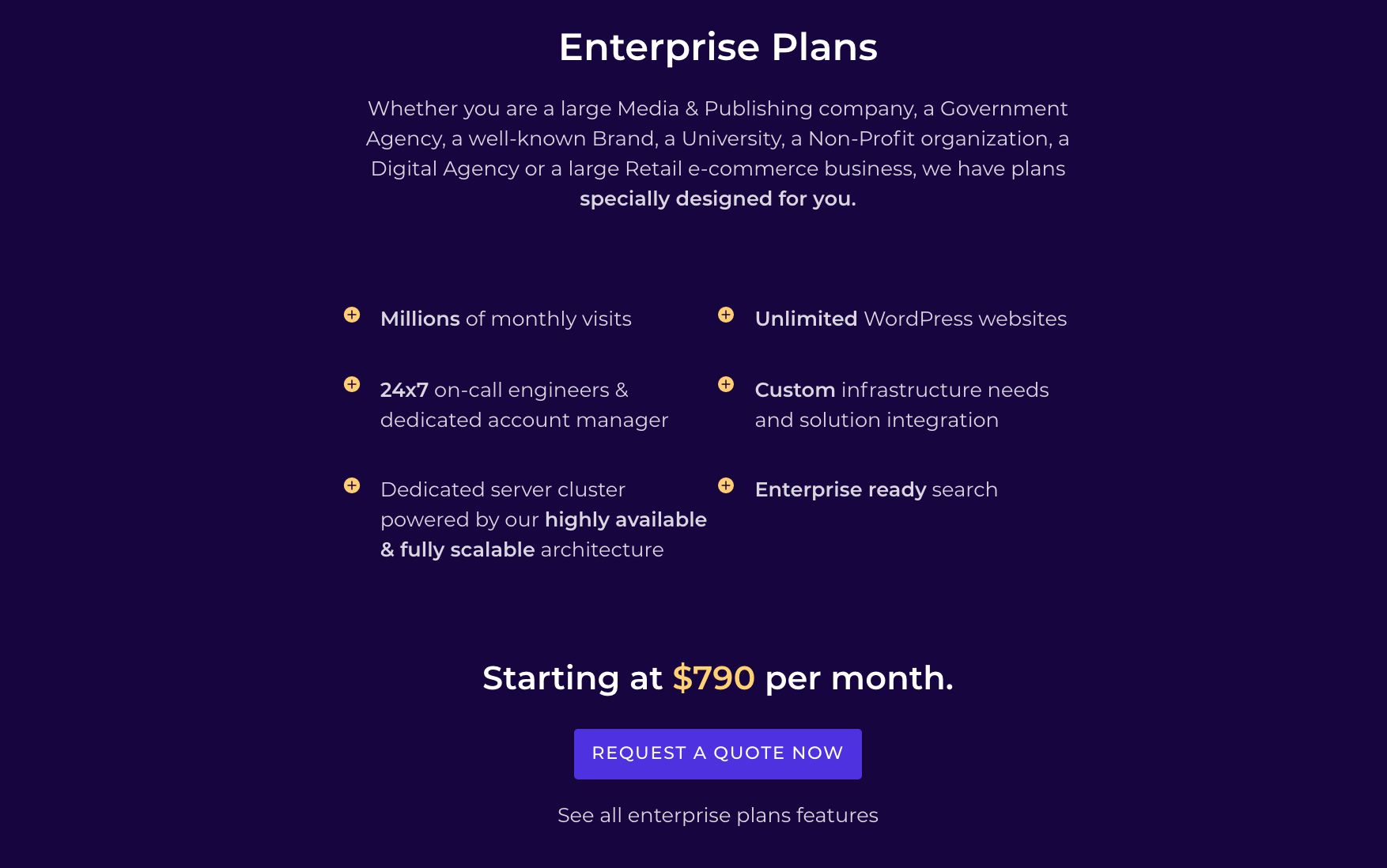 Dedicated-server cluster for WordPress