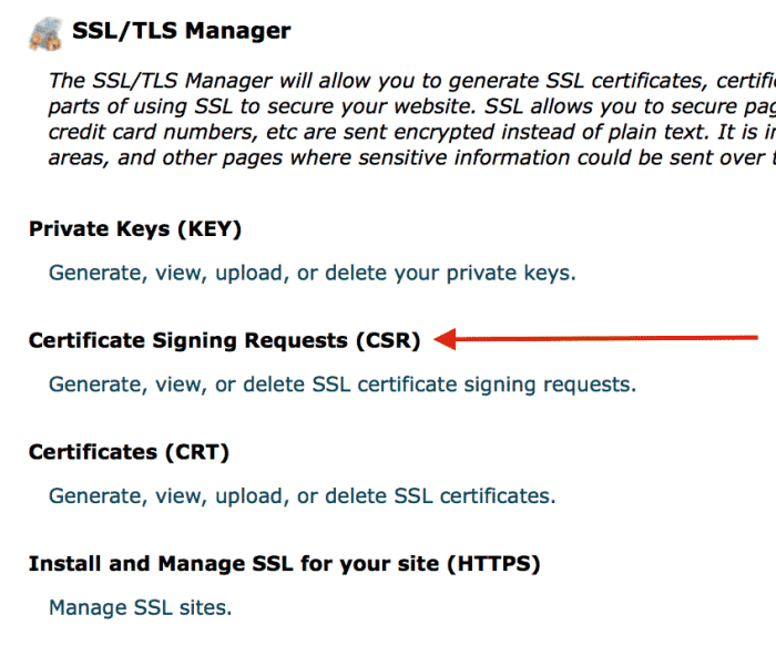 Certificate Signing request CSR