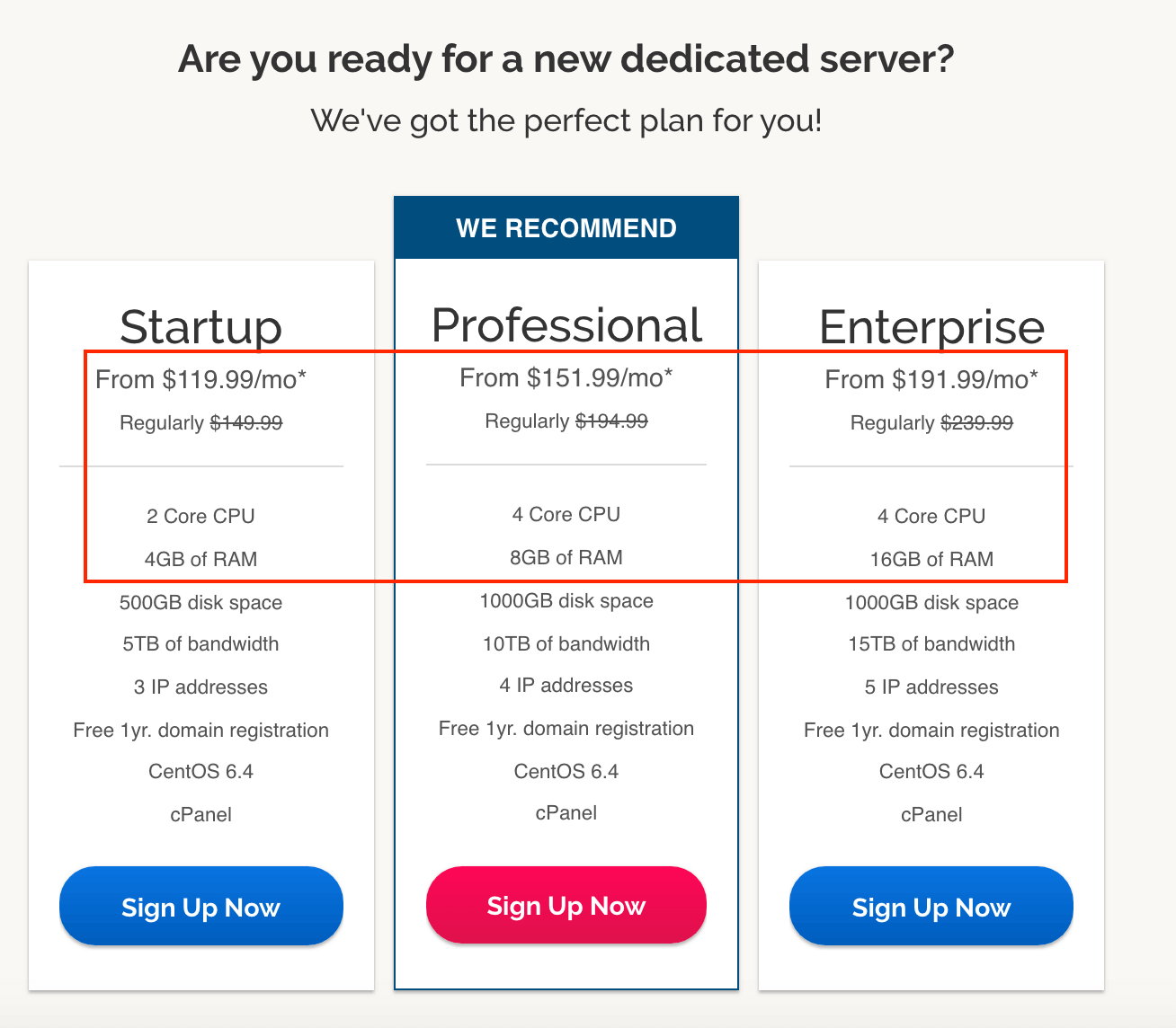 iPage dedicated servers compared to Bluehost