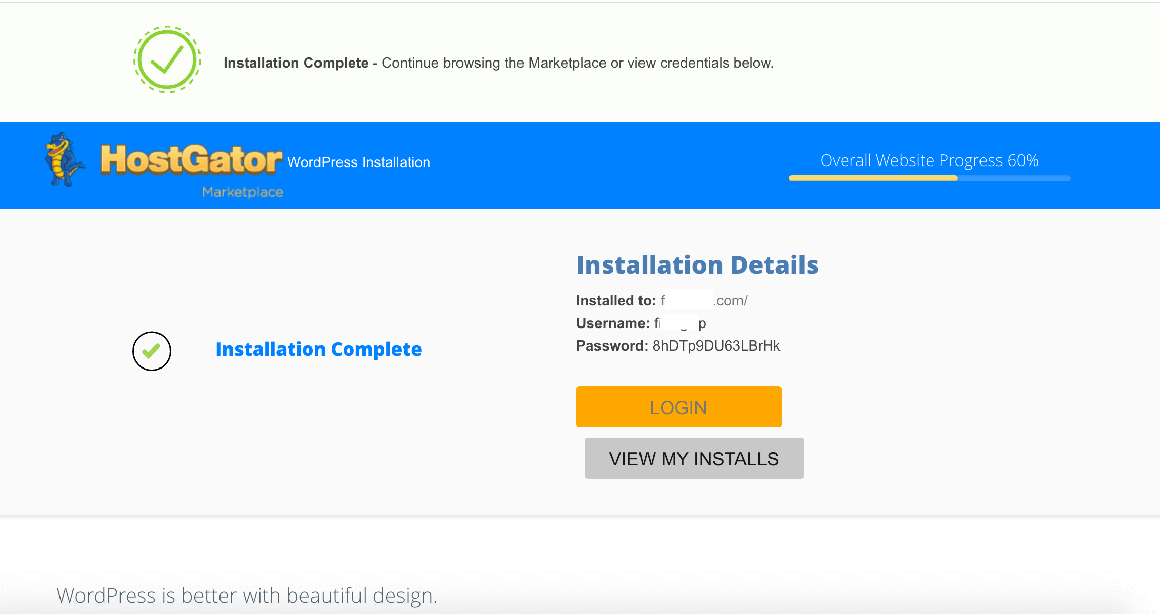 Blog Installation complete