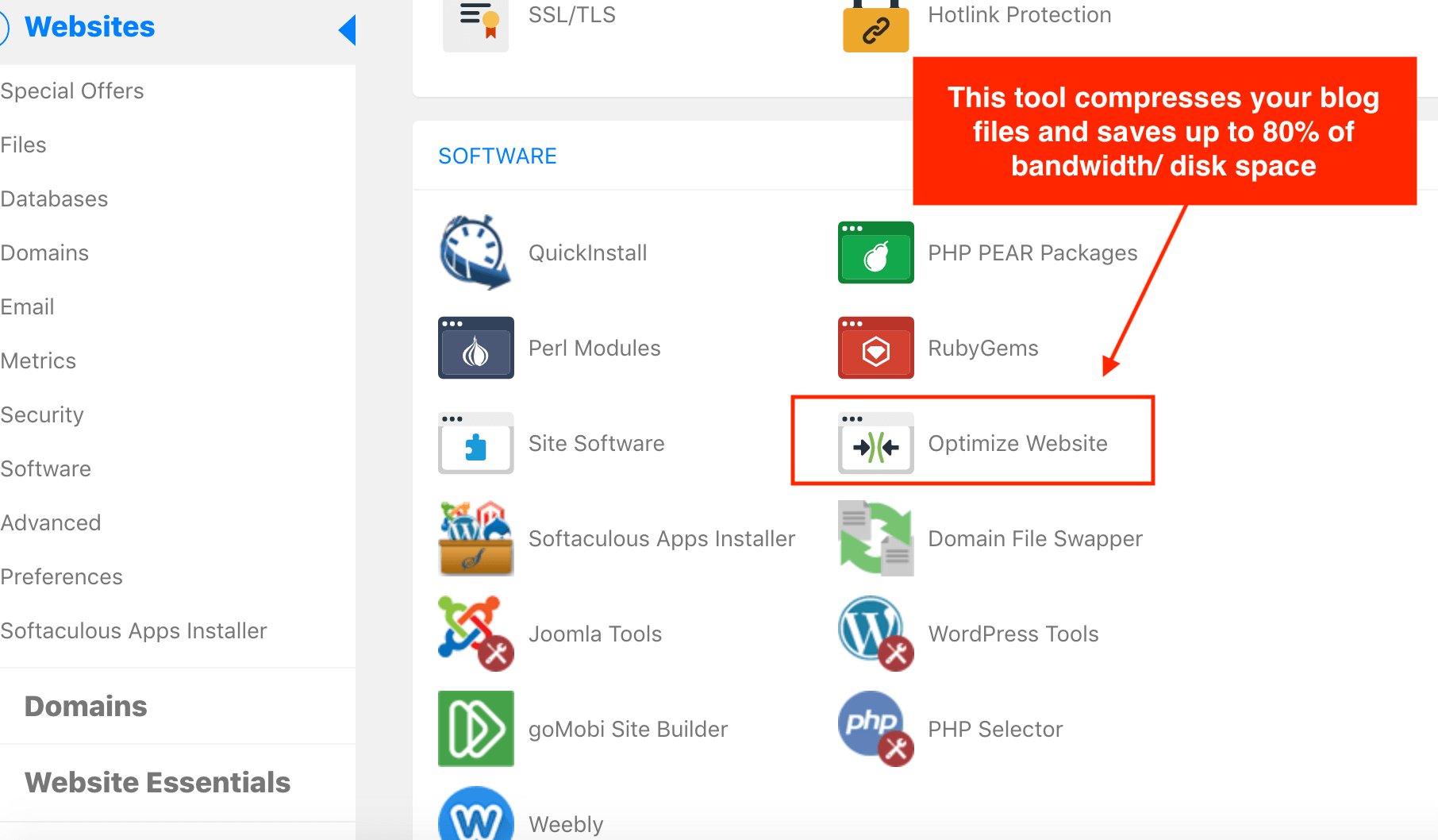 How to optimize website files in cPanel