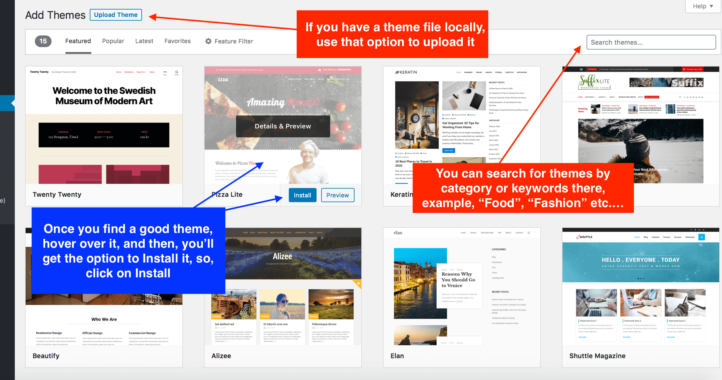 How to add a new WordPress theme