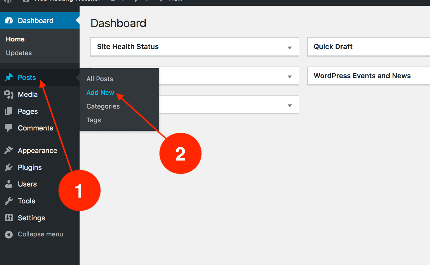 How to add the first blog post in WordPress